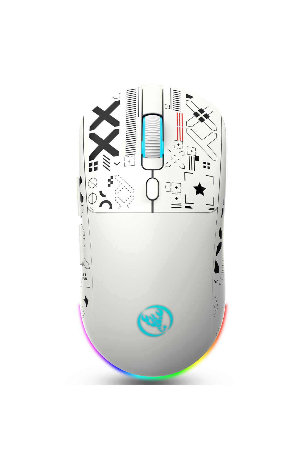 HXSJ T90 Kablosuz 3 Modlu Mouse -650 Mah Batarya - 4800 Fps Özel Baskılı Tasarım - Rgb