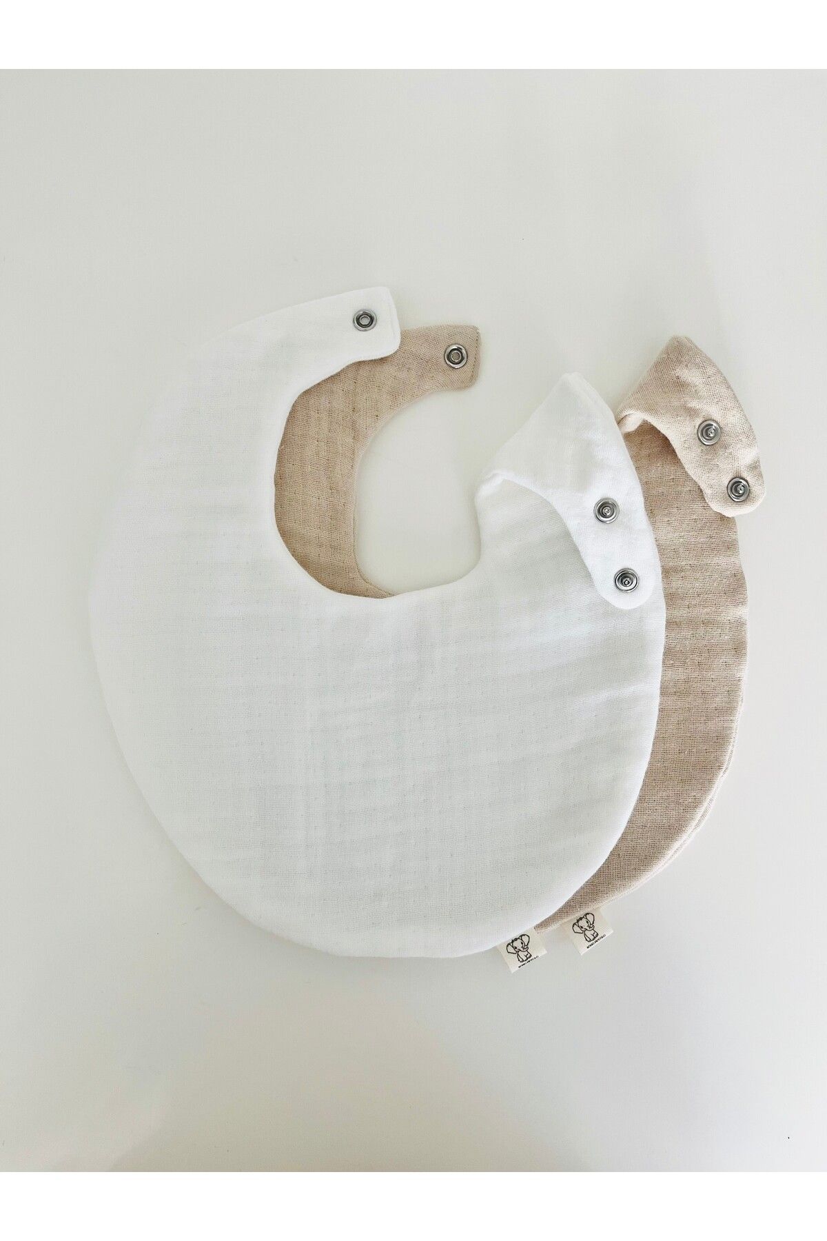 Boho Piccolo Oval 2'li %100 Pamuk Müslin Bebek Önlüğü / Yakalık / Salya Önlüğü