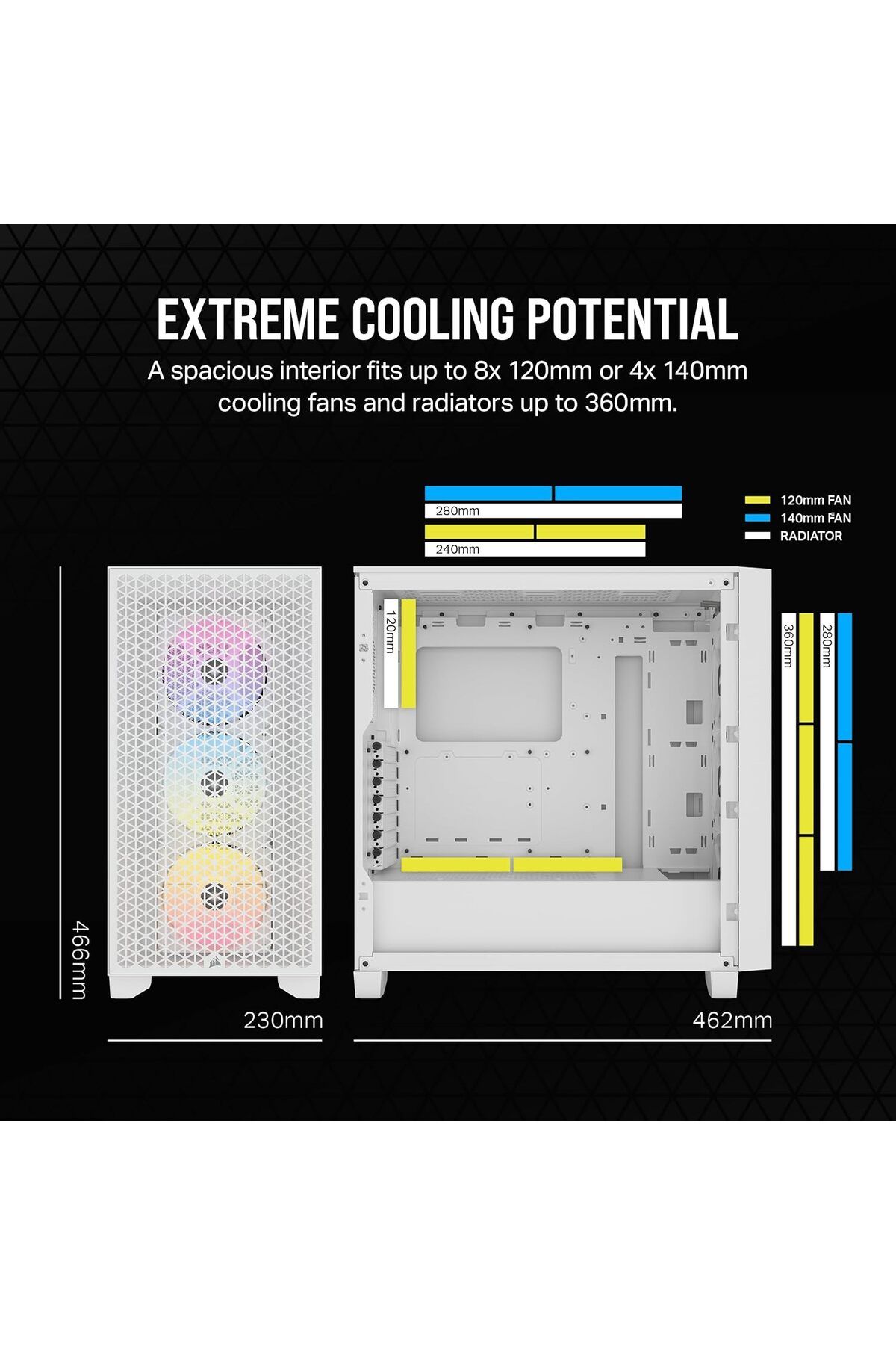 Corsair-Corsair Computer Case Airflow Mid Tower 3 AR120 RGB Fans, High Airflow Design, Supports GPU Three Sl 5