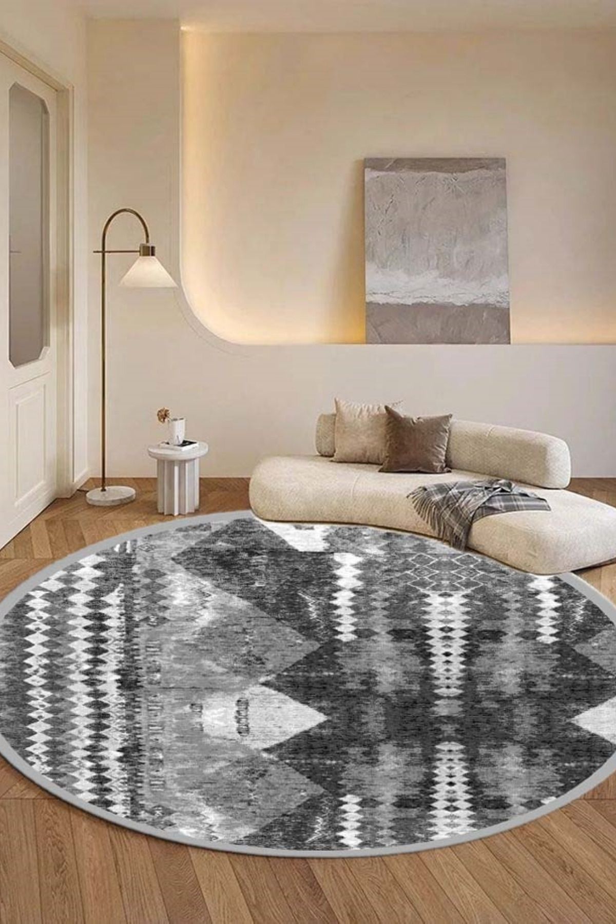 DERAS HOME Dijital Baskı Yıkanabilir Kaymaz Taban Salon Halısı Yatak Odası Halısı