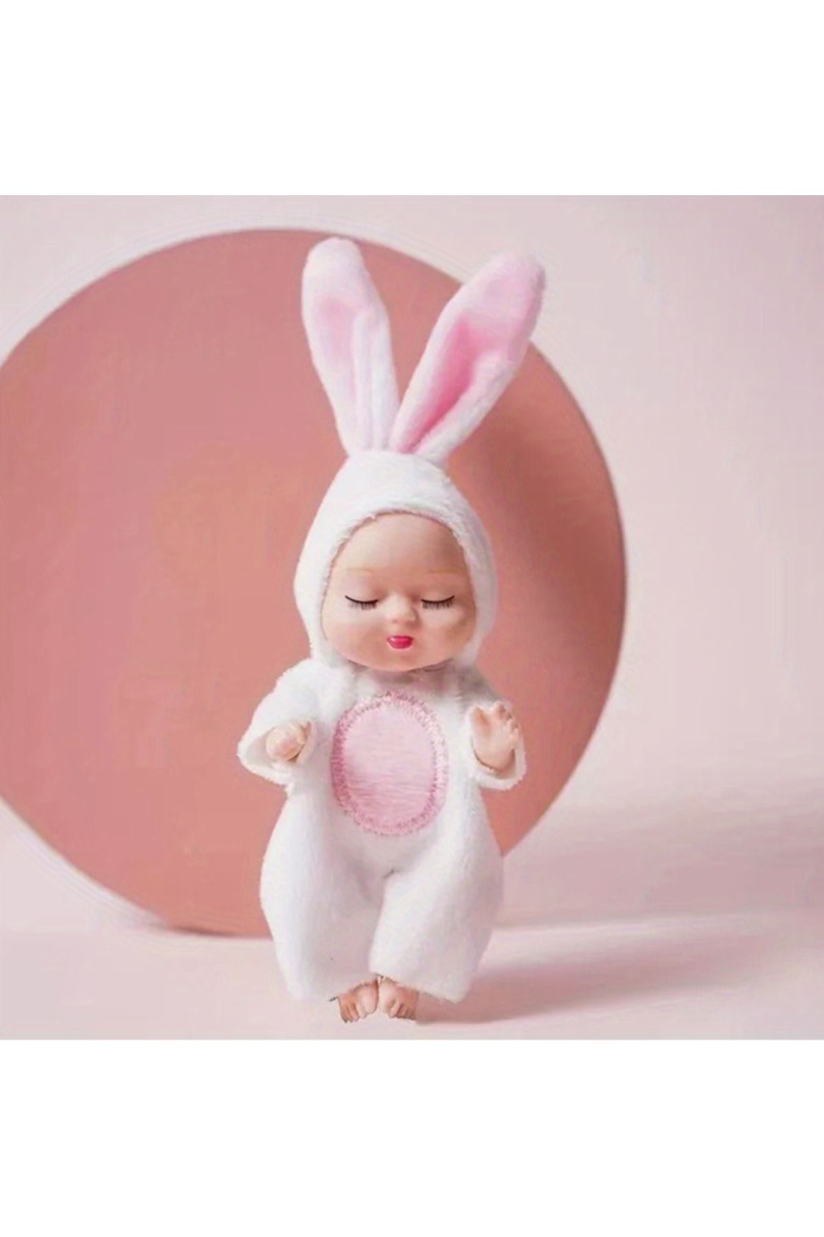 CHAHAN KOSTÜMLÜ MİNİK ET BEBEK 1 adet Tavşan kostümlü Pembe bebek için
