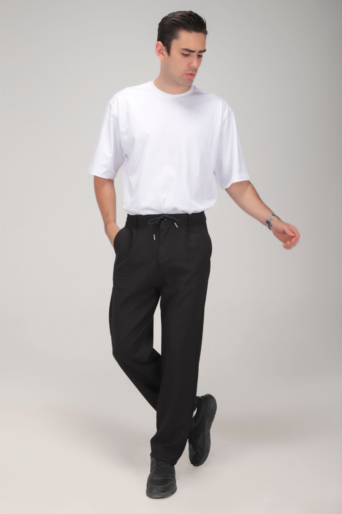 gothamvibes Erkek Siyah Baggy Pantolon