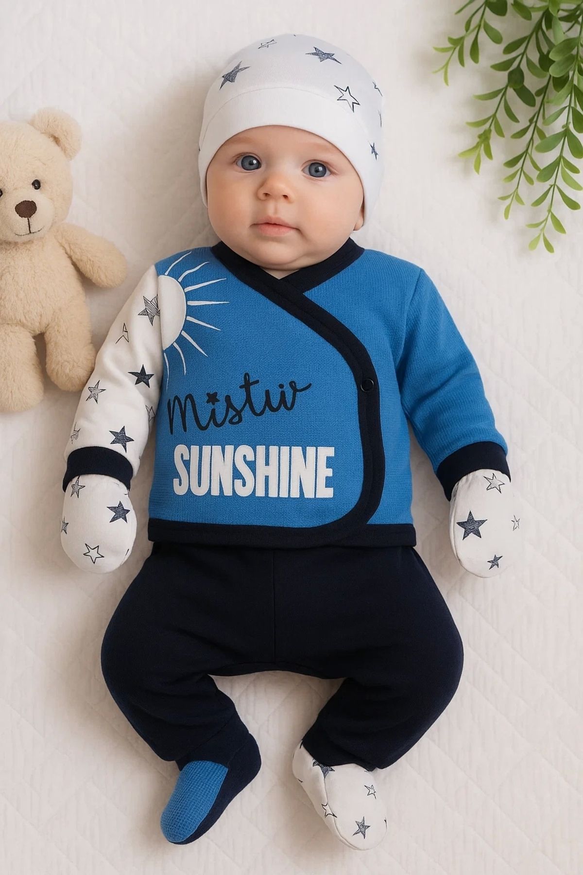 CNDR Yeni Doğan Sun Shine 5'li Erkek Bebek Hastane Çıkışı Mavi