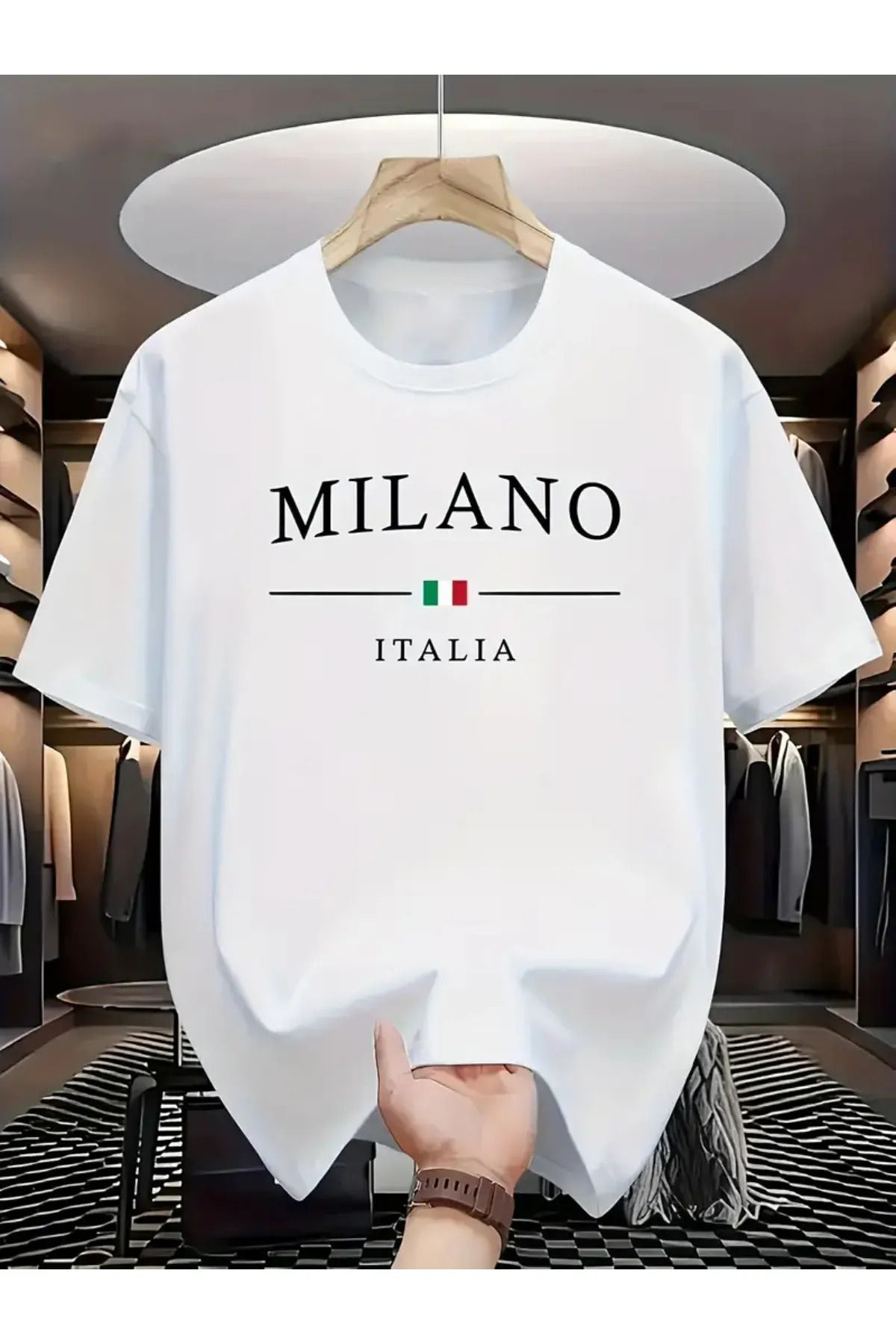 Koklonmoda Unisex Milano Baskılı Oversize T-Shirt