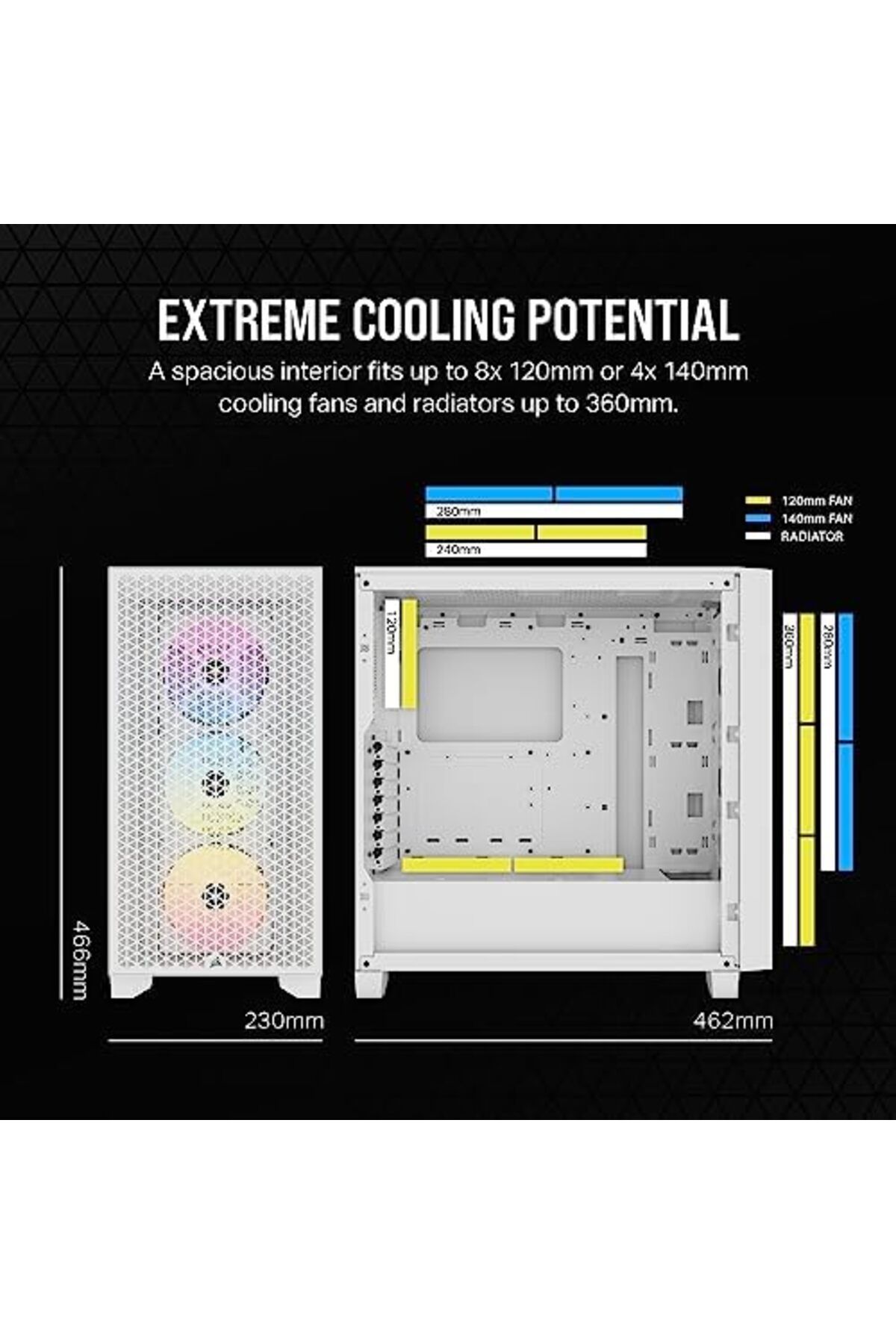 Corsair-Corsair Computer Case Airflow Mid Tower 3 AR120 RGB Fans, High Airflow Design, Supports GPU Three Sl 6