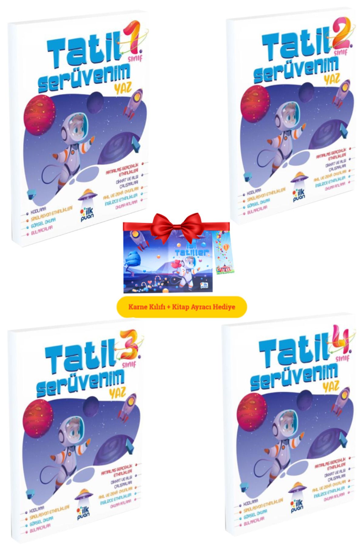 Panem Yayınları Tatil Serüvenim Serisi 1-2-3-4. Sınıf Yaz Tatil Kitabı (Karne Kılıfı ve Ayraç Hediyeli)