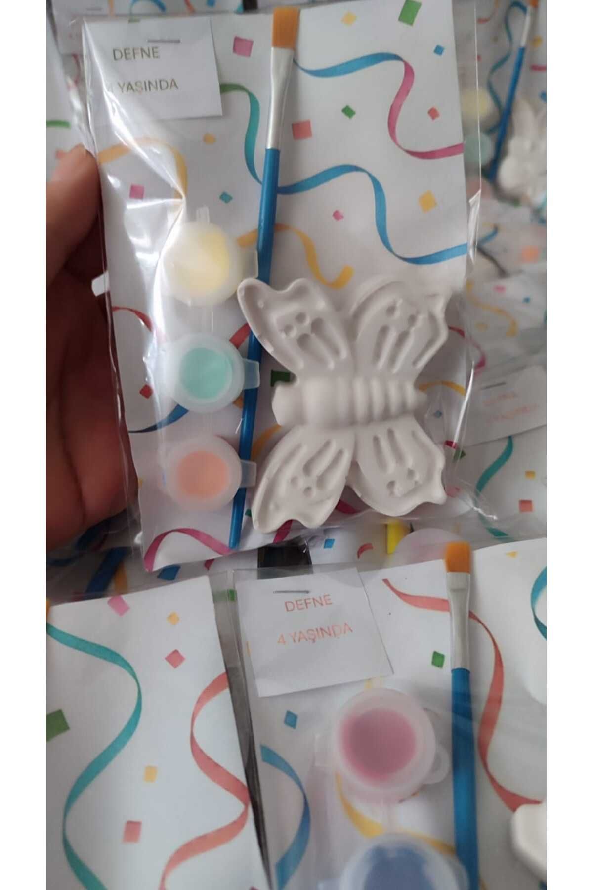 STELLA CANDLE WORKSHOP 4 ADET - KELEBEK Taş Boyama Seti / Kendin Yap, Dıy, Doğum Günü Hediyesi, Tatil Hediyesi