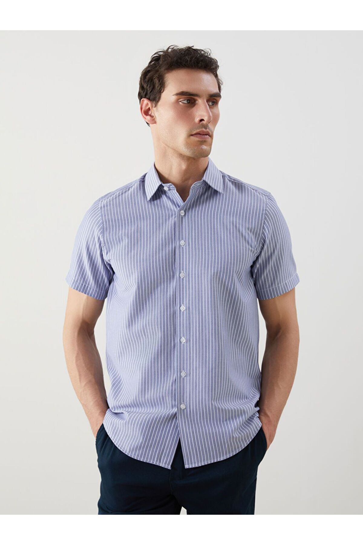 LC Waikiki LCWAIKIKI Formal Regular Fit Çizgili Erkek Gömlek