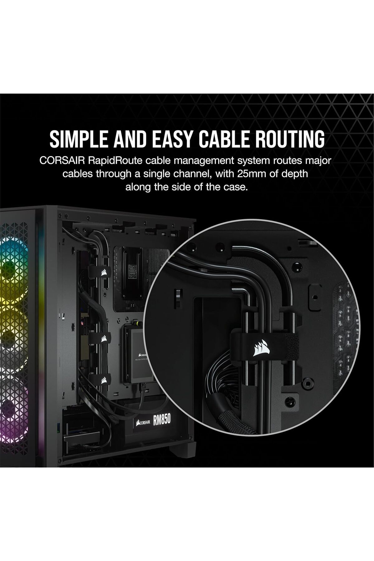 Corsair-علبة كمبيوتر Corsair 4000D Airflow متوسطة الحجم من الزجاج المقسّى، باللون الأسود 9