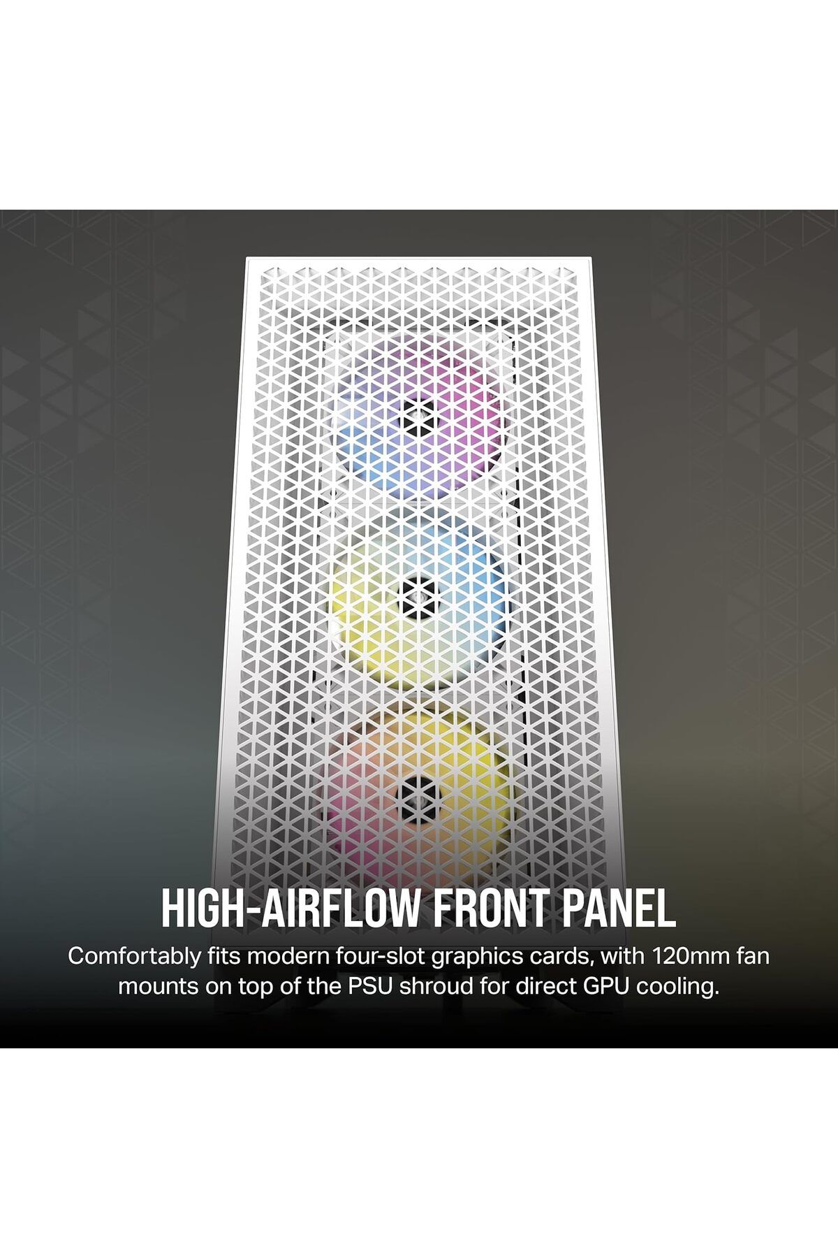Corsair-Corsair Computer Case Airflow Mid Tower 3 AR120 RGB Fans, High Airflow Design, Supports GPU Three Sl 9