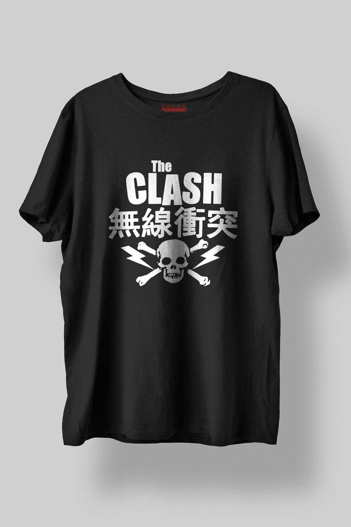 Sound Gorgeous The Clash Baskılı Regular Fit Unisex Siyah T-Shirt %100 Pamuk No:649