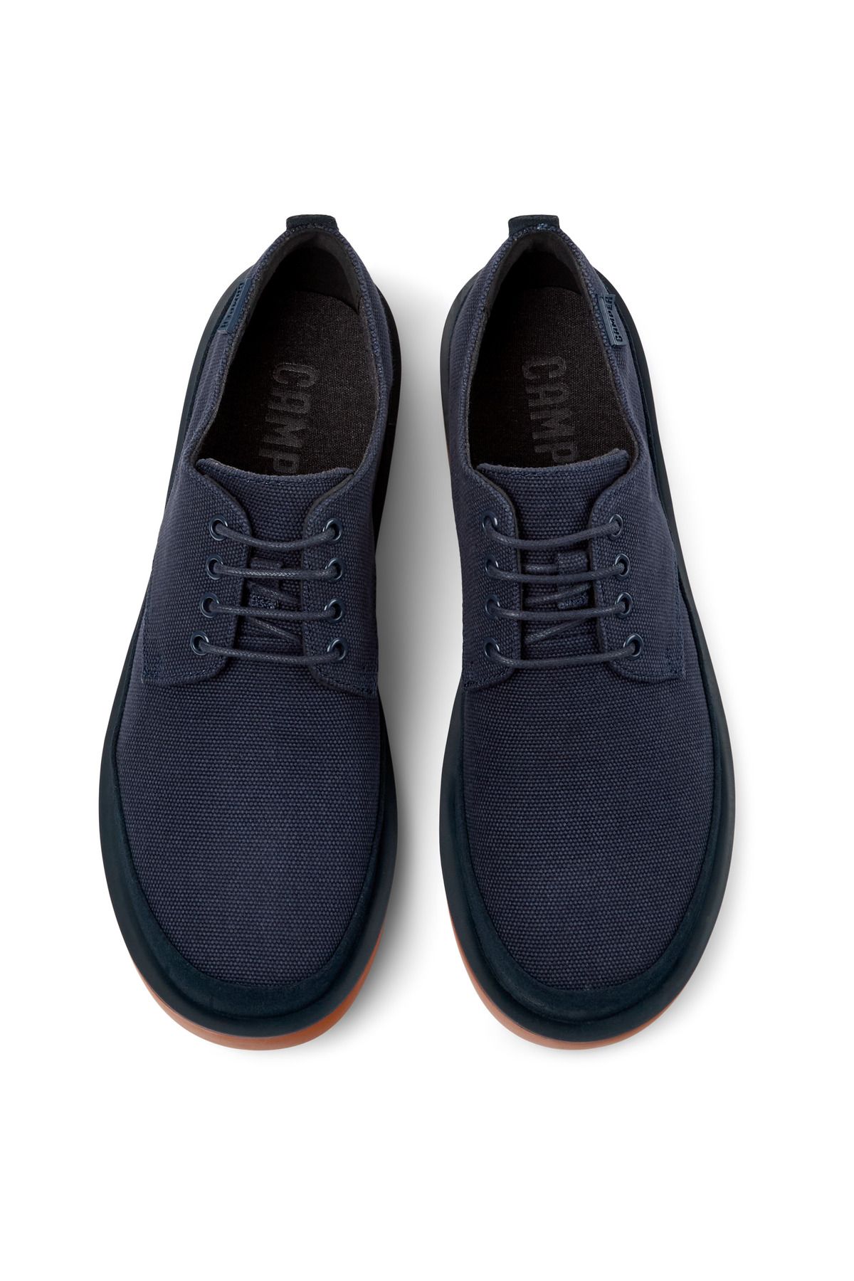 CAMPER-Men's Casual Blue Nubuck Shoes with Hook and Loop, Durable, Comfortable, Recycled Insole Wagon 3