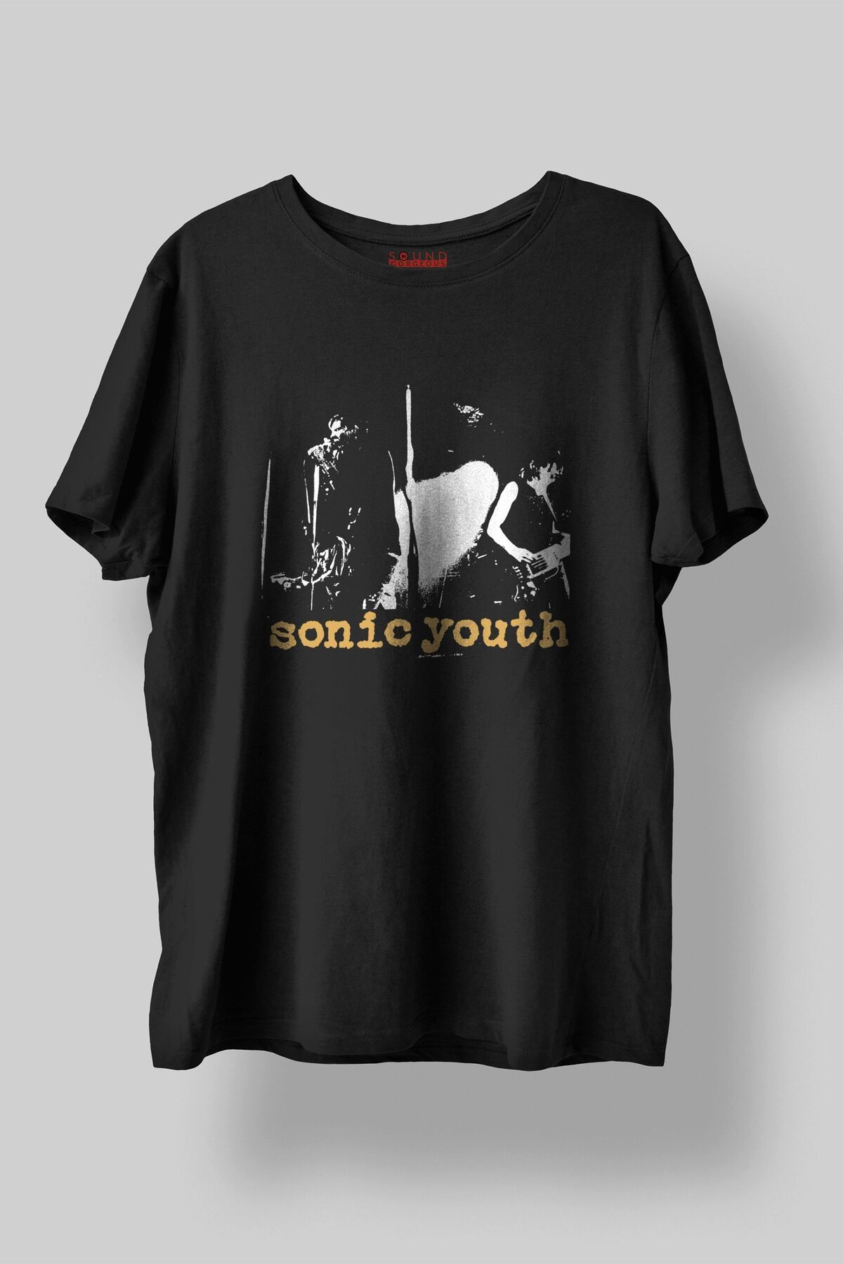Sound Gorgeous Sonic Youth Baskılı Regular Fit Unisex Siyah T-Shirt %100 Pamuk No:547