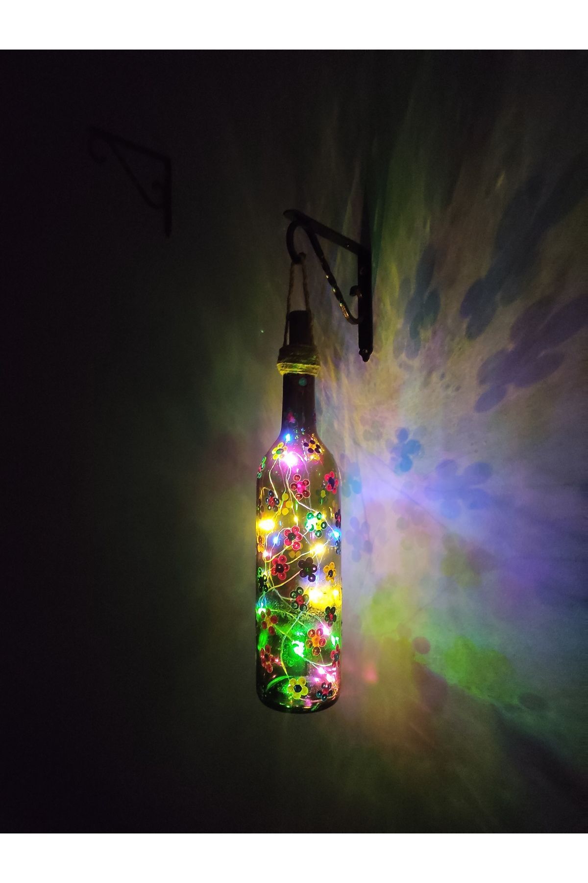 SerenityHaven Dekoratif Cam Şişe Aplik Aydınlatma El Yapımı Peri Led
