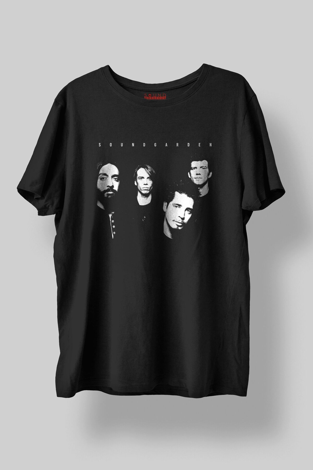 Sound Gorgeous Soundgarden Baskılı Regular Fit Unisex Siyah T-Shirt %100 Pamuk No:558