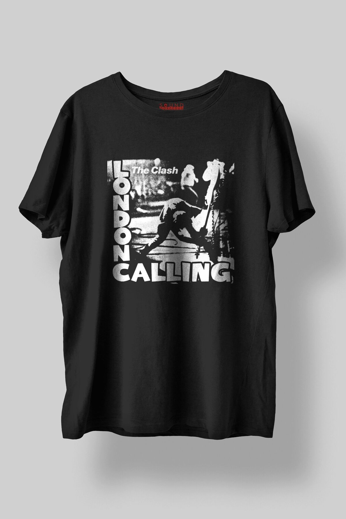Sound Gorgeous The Clash Baskılı Regular Fit Unisex Siyah T-Shirt %100 Pamuk No:647