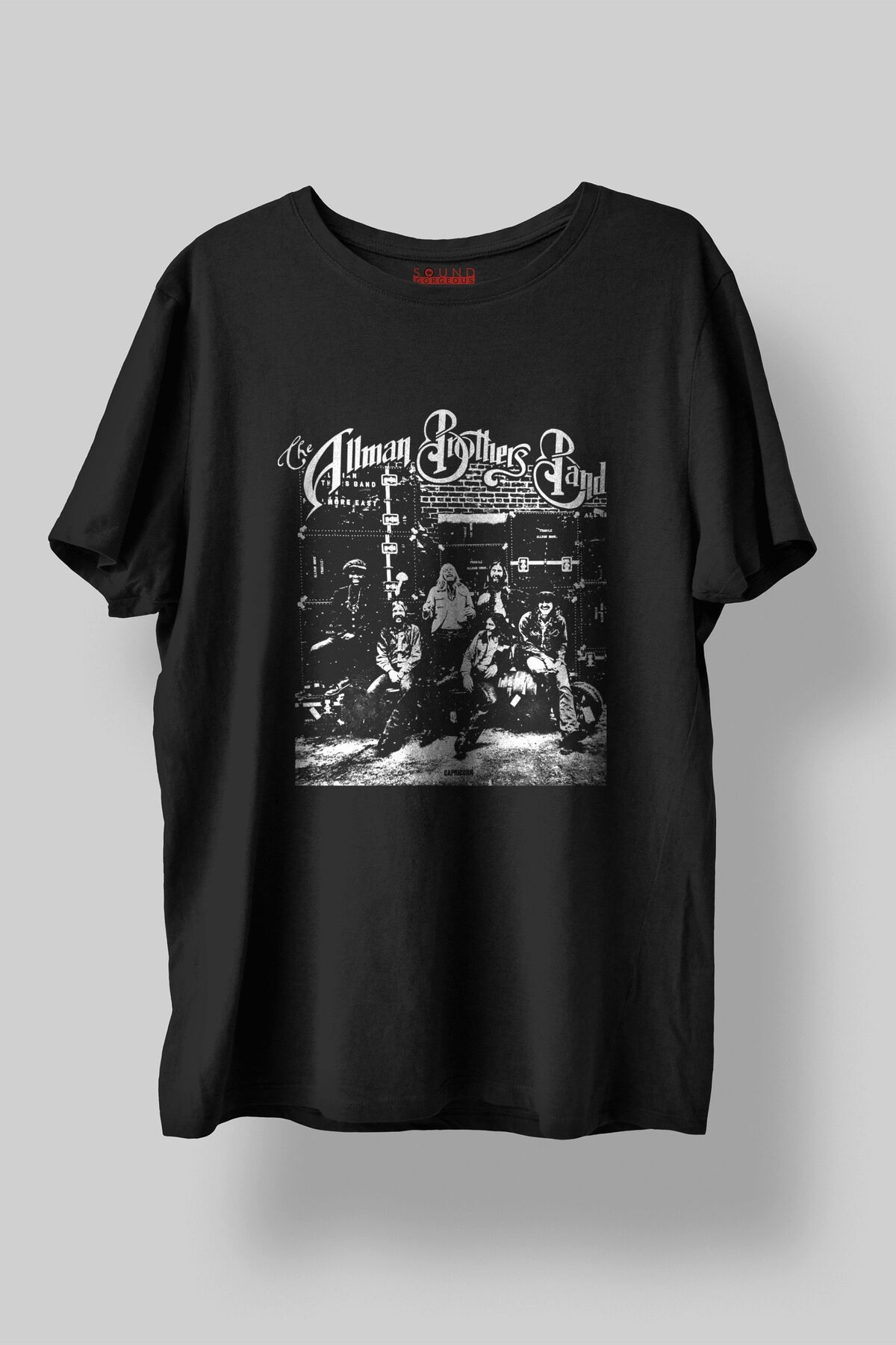 Sound Gorgeous The Allman Brothers Baskılı Regular Fit Unisex Siyah T-Shirt %100 Pamuk No:614
