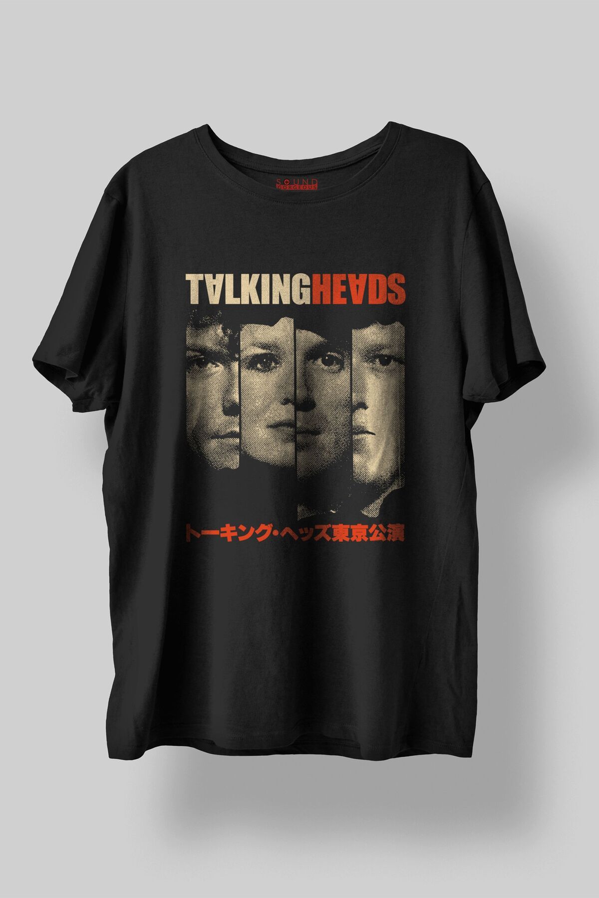 Sound Gorgeous Talking Heads Baskılı Regular Fit Unisex Siyah T-Shirt %100 Pamuk No:594
