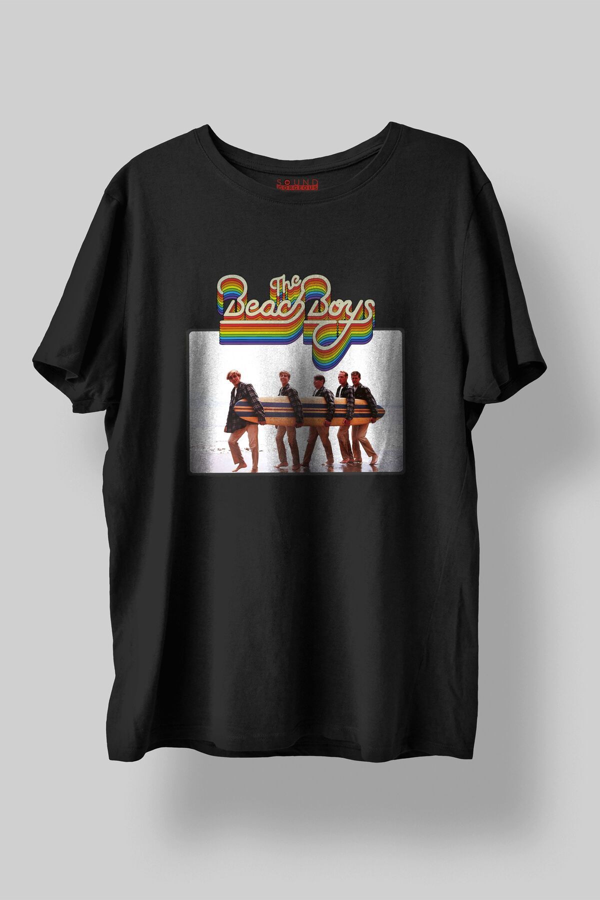 Sound Gorgeous The Beach Boys Baskılı Regular Fit Unisex Siyah T-Shirt %100 Pamuk No:631