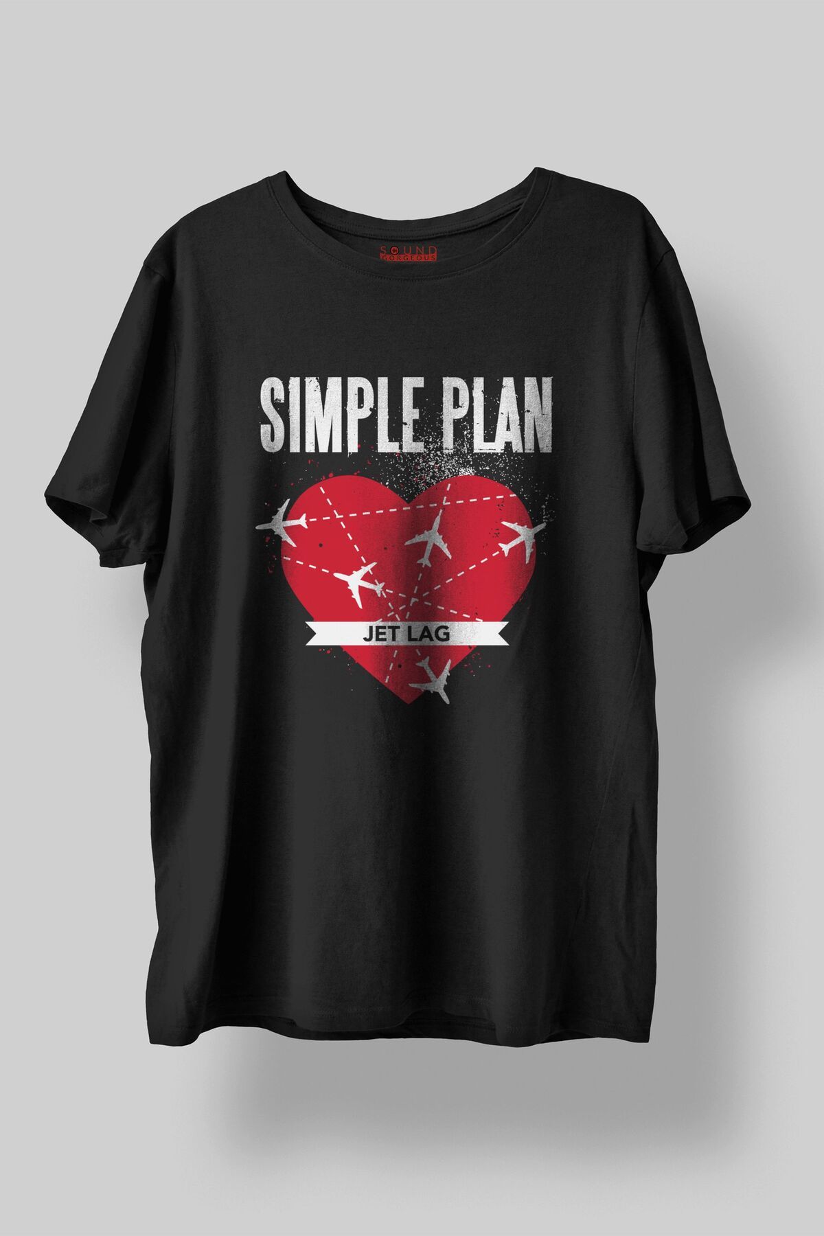 Sound Gorgeous Simple Plan Baskılı Regular Fit Unisex Siyah T-Shirt %100 Pamuk No:511
