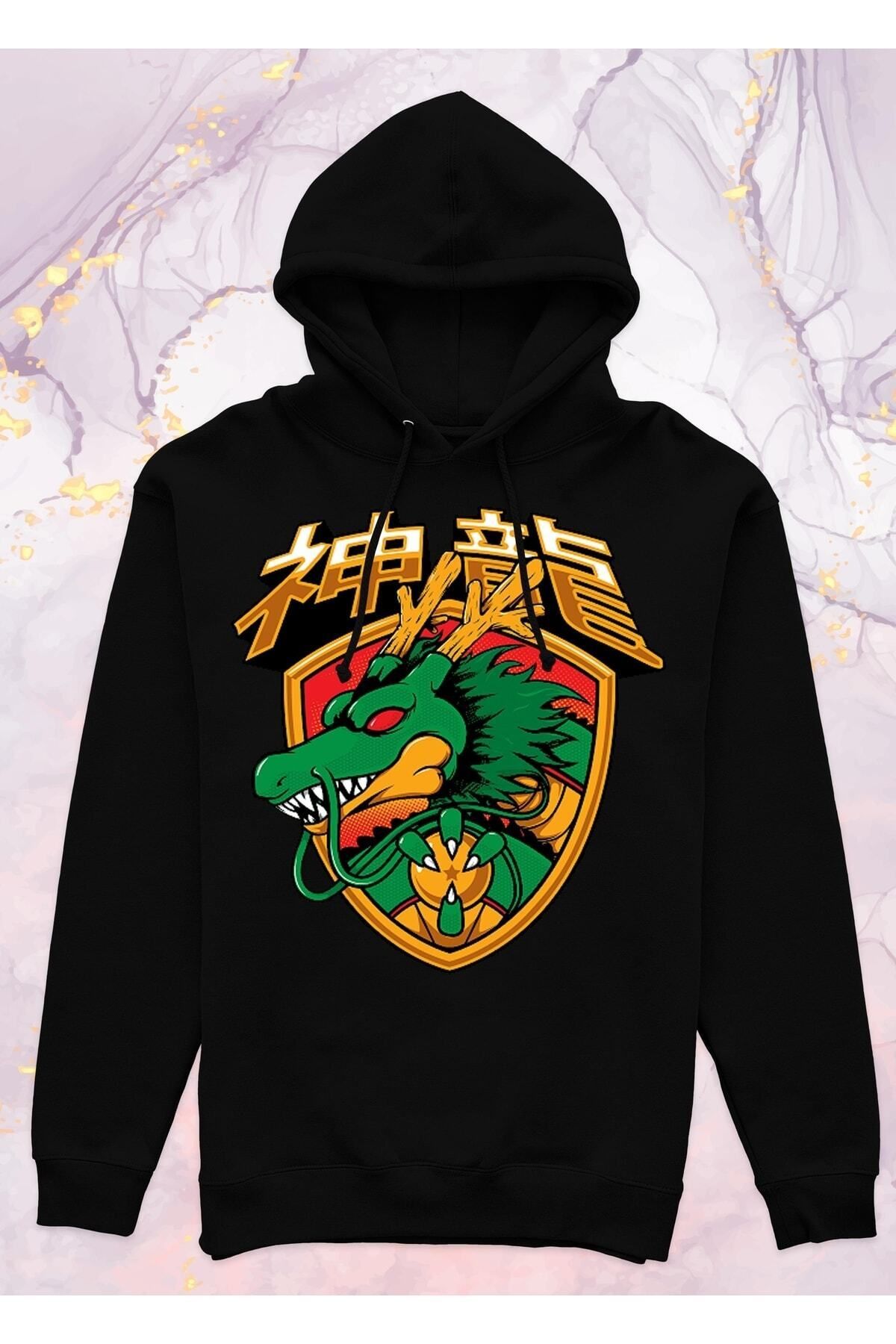 Pisa Art Dragon Ball - Shenron - Cepsiz Kapüşonlu Sweatshirt