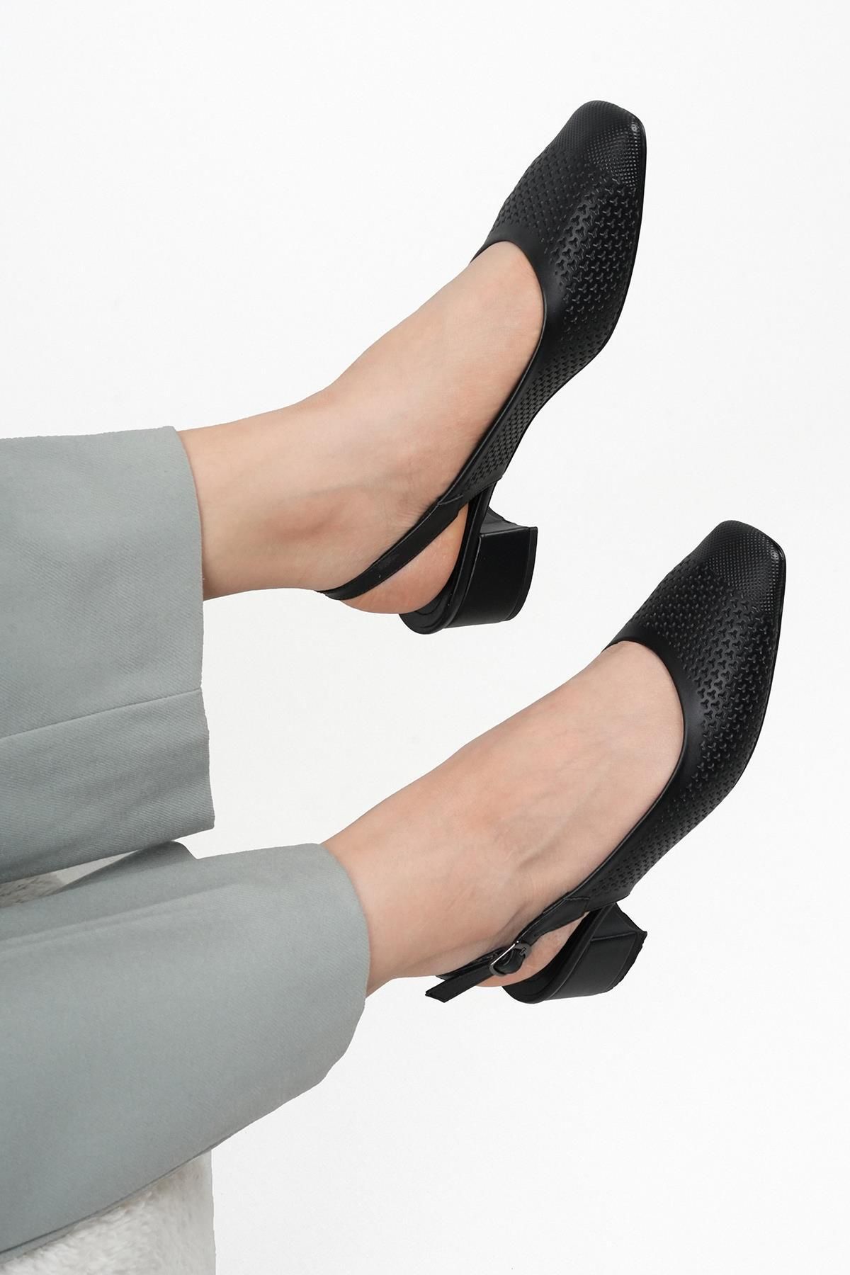 Stilbagshoes AMANDA LAZER BASKILI KADIN AYAKKABI SİYAH