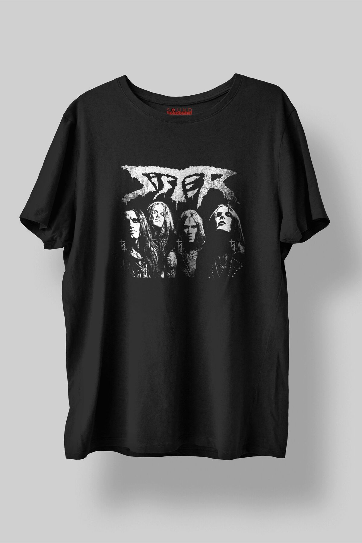 Sound Gorgeous Sister Baskılı Regular Fit Unisex Siyah T-Shirt %100 Pamuk No:526