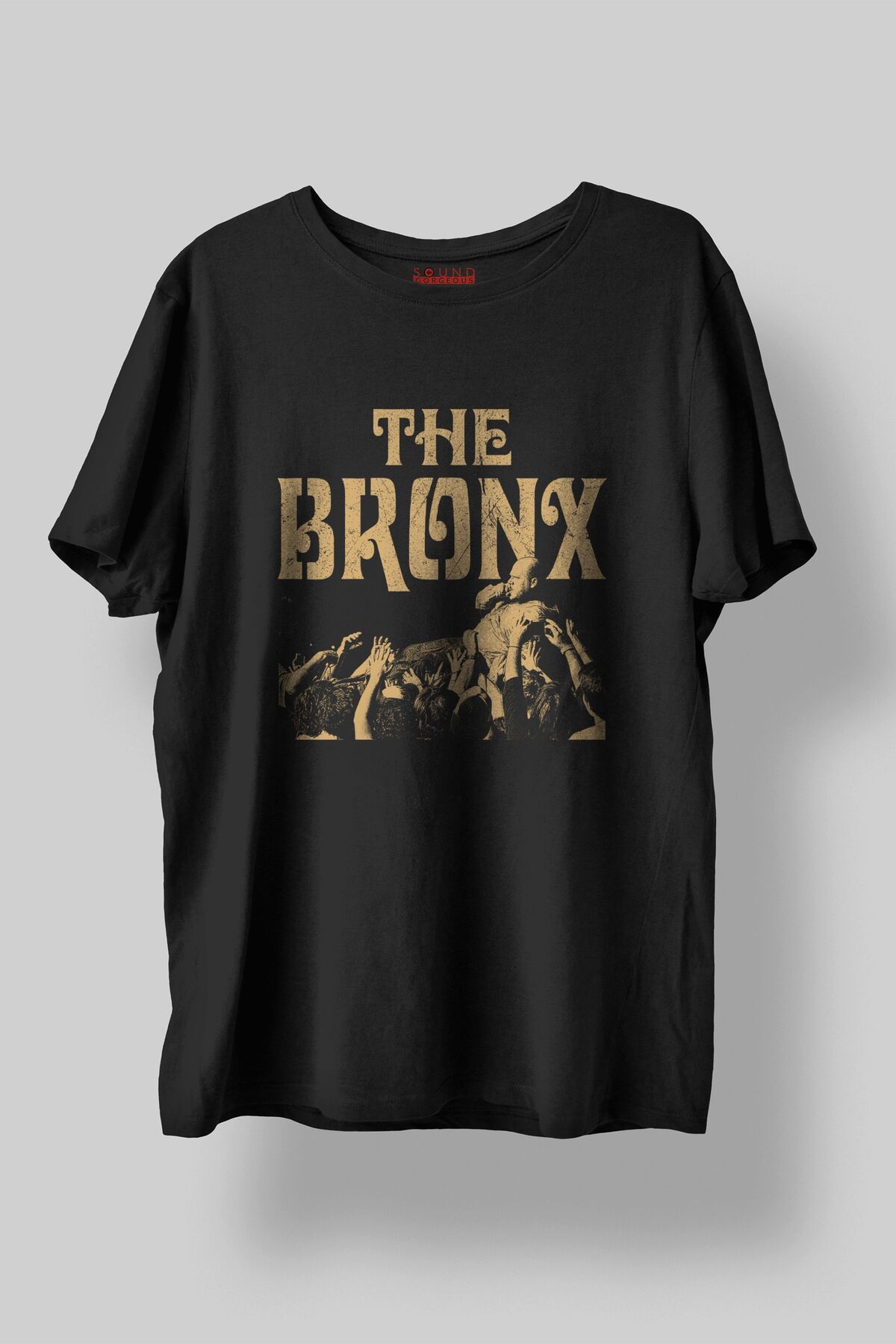 Sound Gorgeous The Bronx Baskılı Regular Fit Unisex Siyah T-Shirt %100 Pamuk No:639