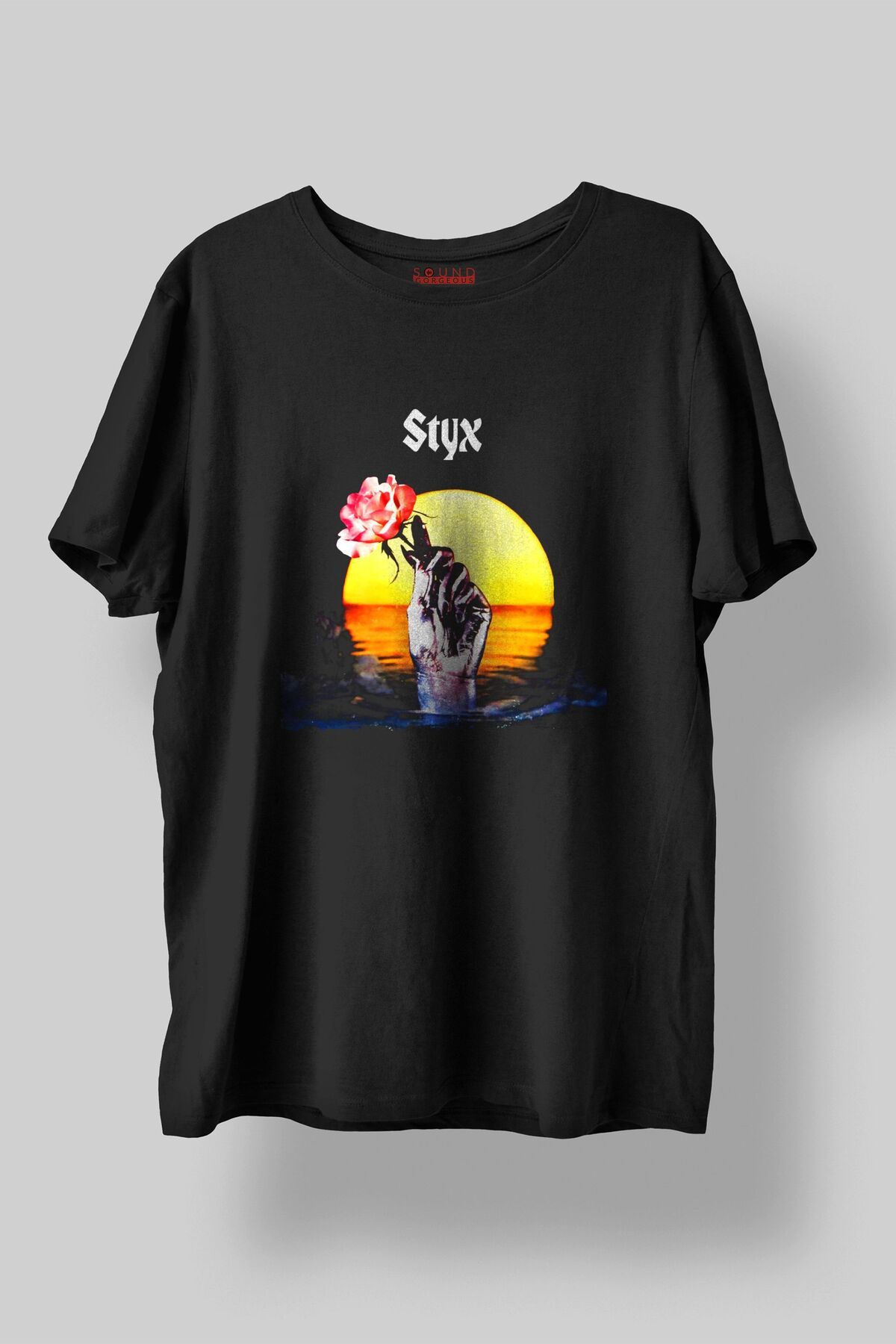 Sound Gorgeous Styx Baskılı Regular Fit Unisex Siyah T-Shirt %100 Pamuk No:575