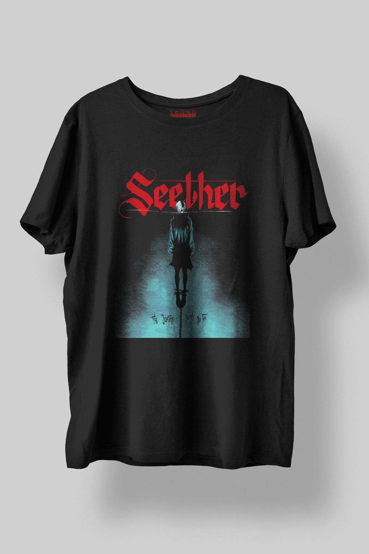 Sound Gorgeous Seether Baskılı Regular Fit Unisex Siyah T-Shirt %100 Pamuk No:489