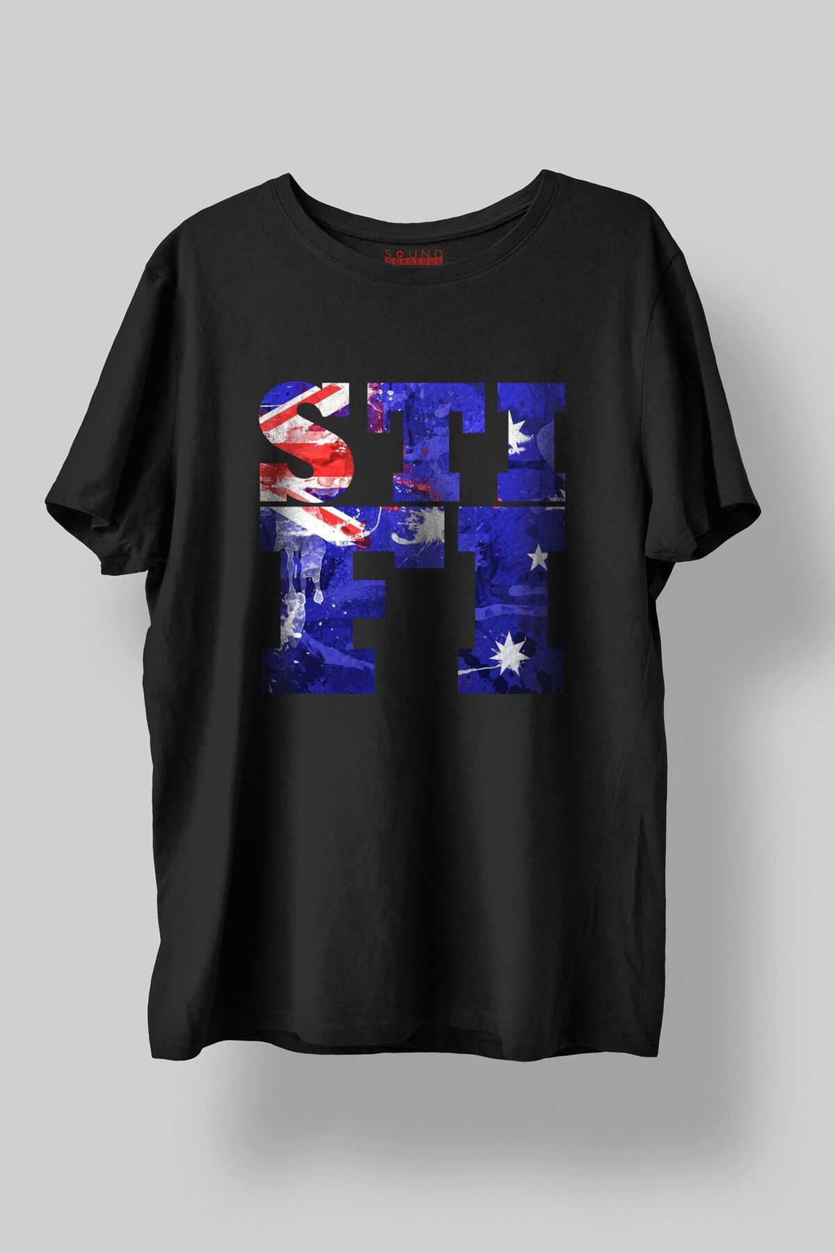 Sound Gorgeous Sticky Fingers Baskılı Regular Fit Unisex Siyah T-Shirt %100 Pamuk No:567