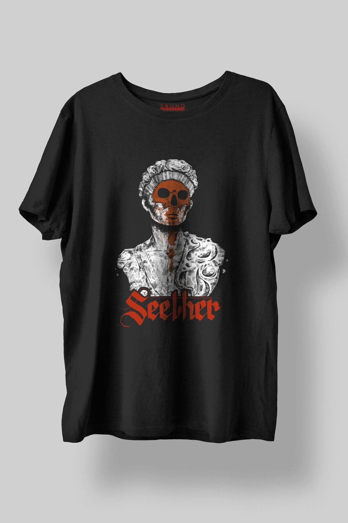 Sound Gorgeous Seether Baskılı Regular Fit Unisex Siyah T-Shirt %100 Pamuk No:492