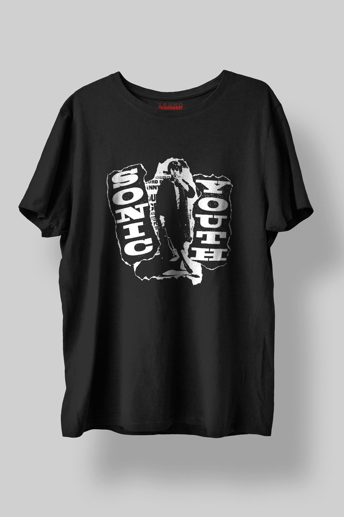 Sound Gorgeous Sonic Youth Baskılı Regular Fit Unisex Siyah T-Shirt %100 Pamuk No:550