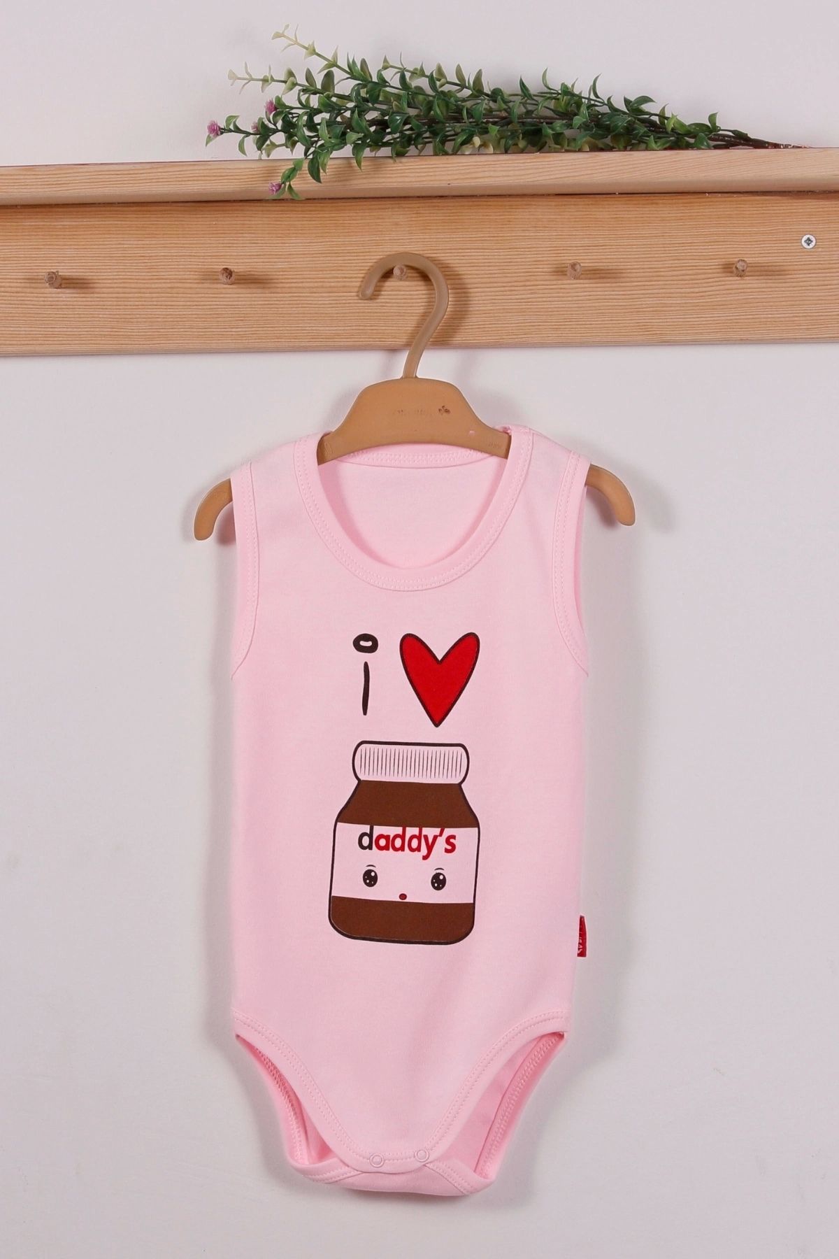 CNDR Yeni Doğan 3-12 Ay Çikolata Askılı Unisex Body Pembe