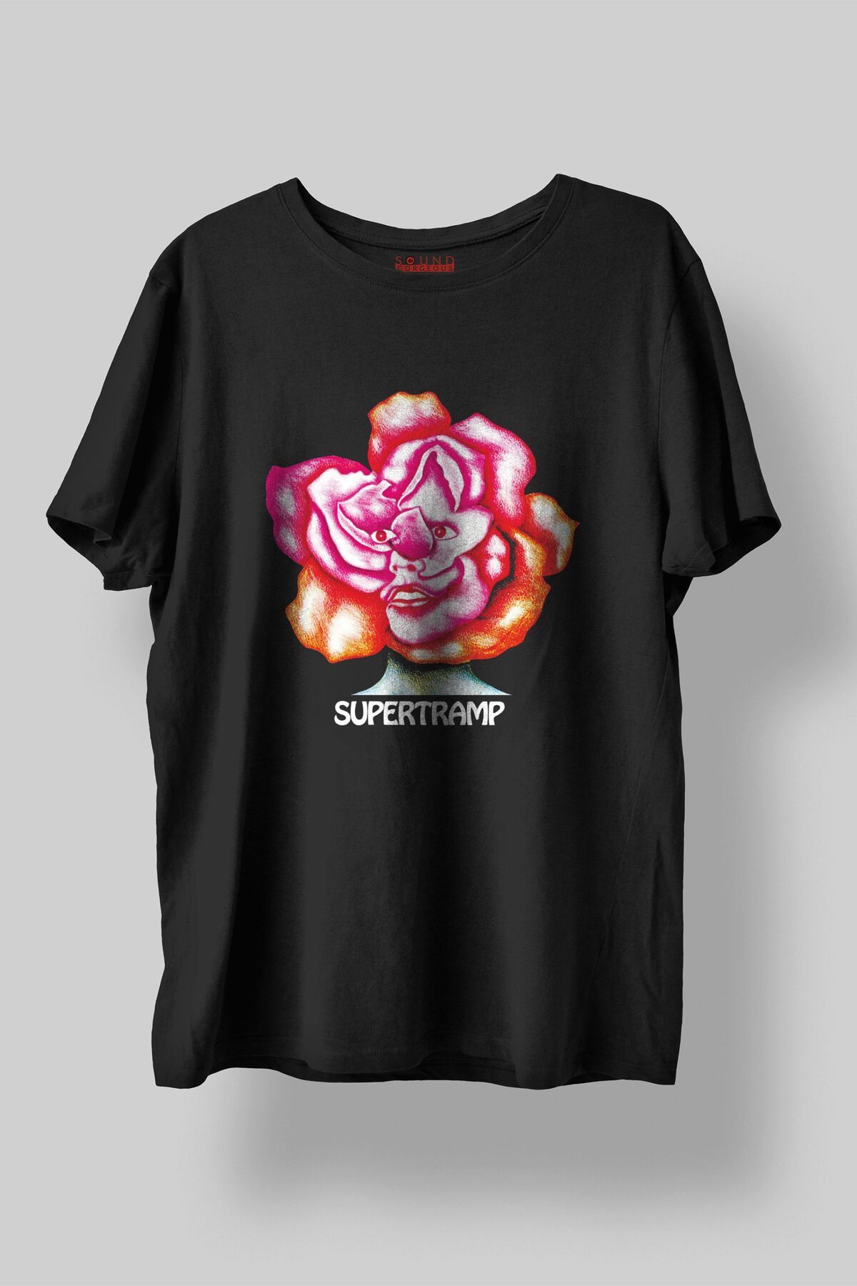 Sound Gorgeous Supertramp Baskılı Regular Fit Unisex Siyah T-Shirt %100 Pamuk No:586