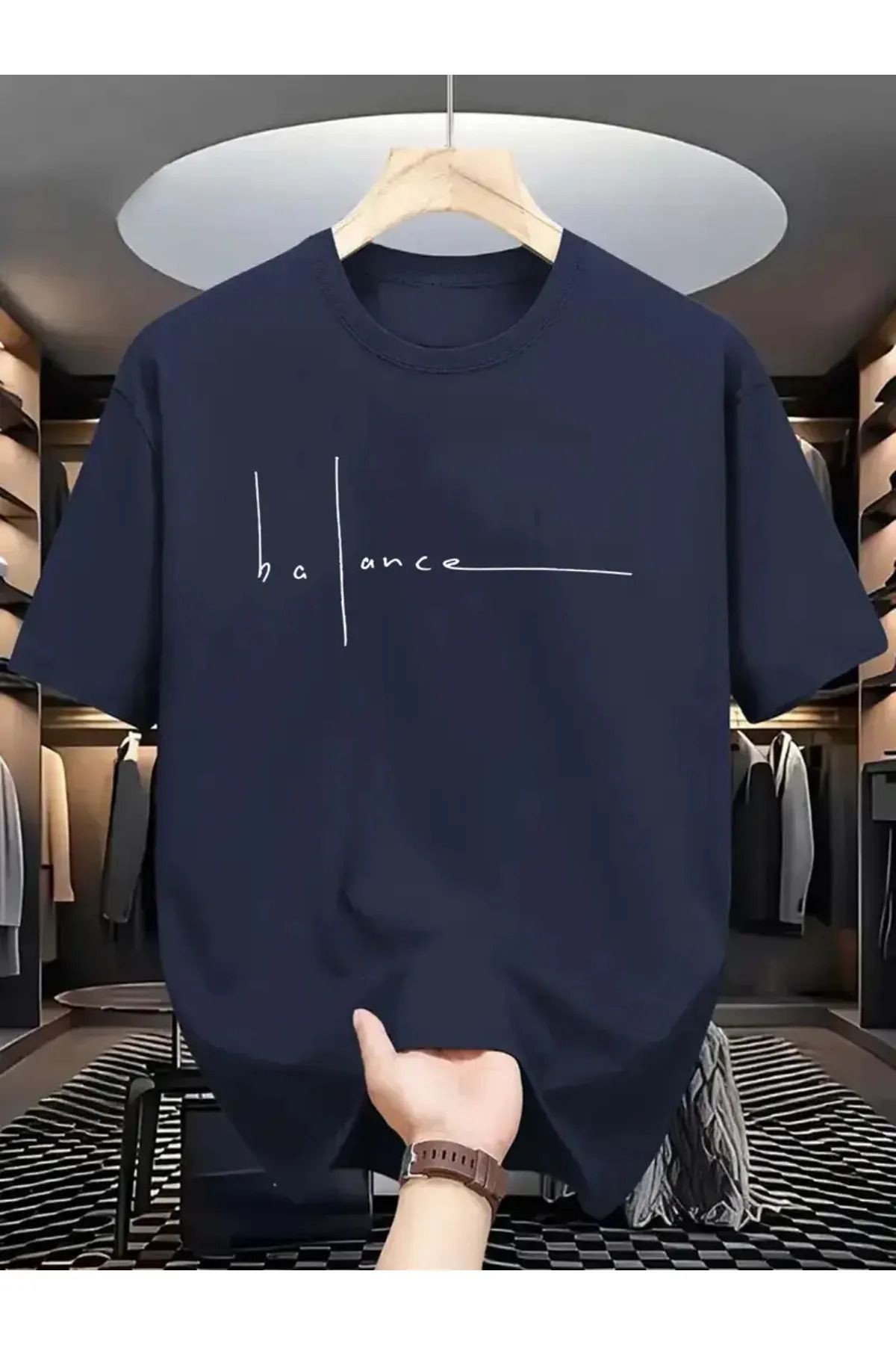 Koklonmoda Unisex Balance Baskılı Oversize T-Shirt