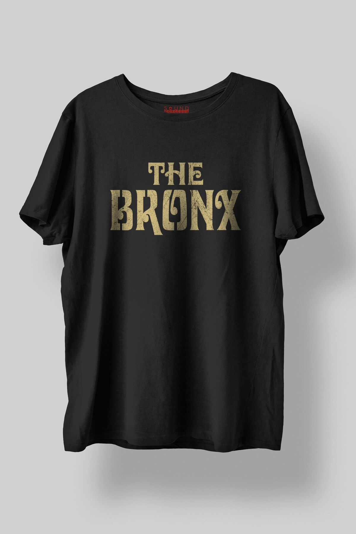 Sound Gorgeous The Bronx Baskılı Regular Fit Unisex Siyah T-Shirt %100 Pamuk No:636
