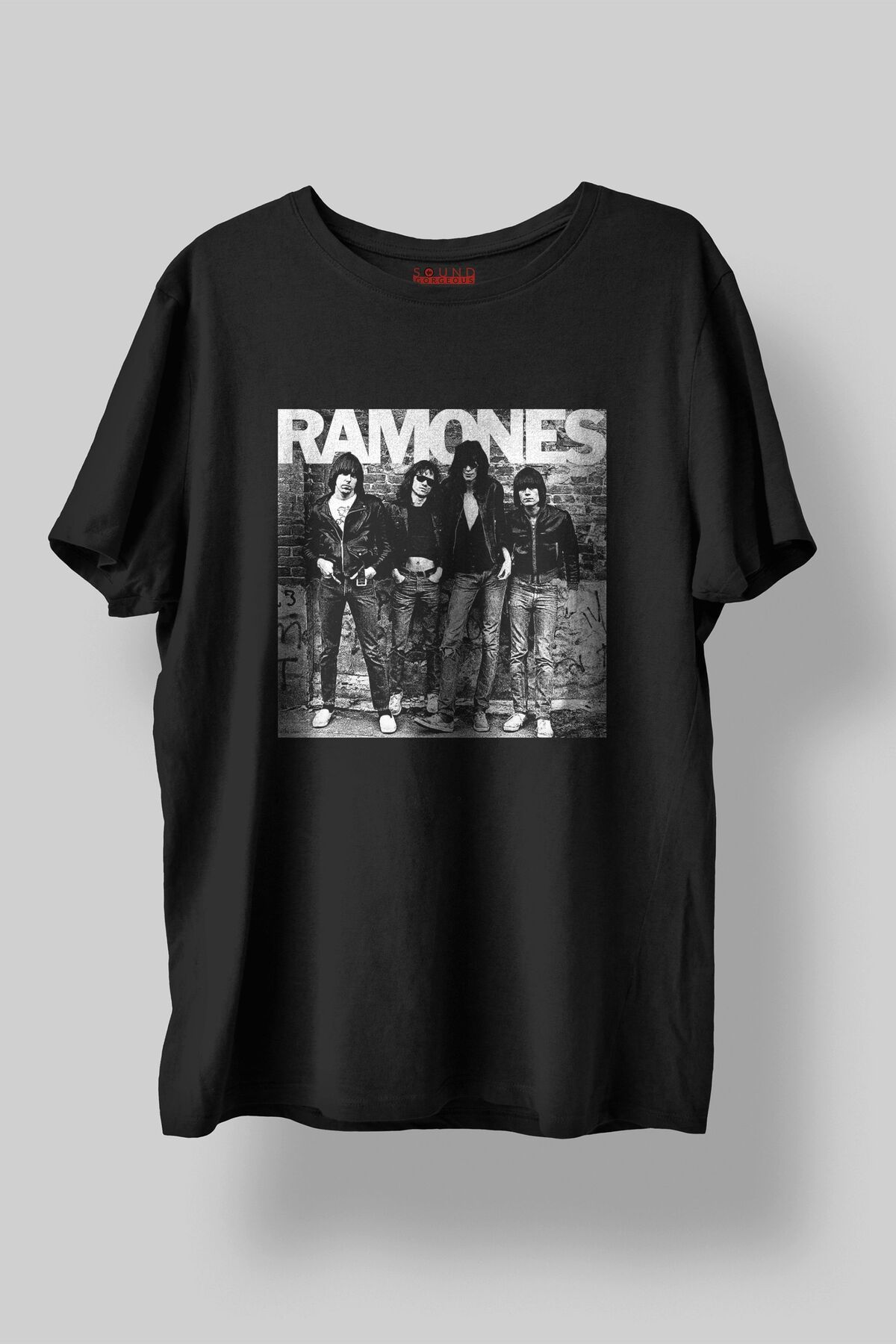 Sound Gorgeous Ramones Baskılı Regular Fit Unisex Siyah T-Shirt %100 Pamuk No:462