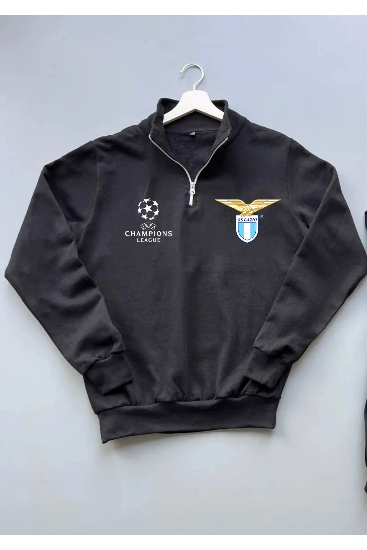 Pisa Art CHAMPİONS LEAGUE LAZİO F.C DİK YAKA SWEATSHİRT UNİSEX ÖZEL TASARIM