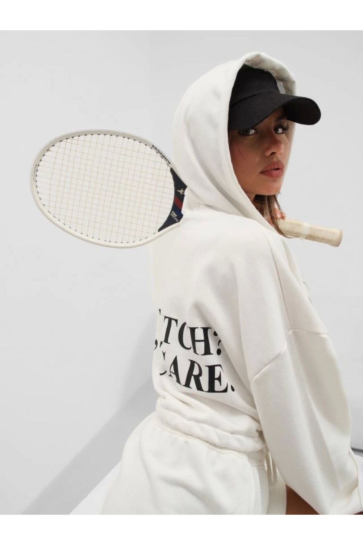 POLEXP Esnek Bel Detaylı Kapüşonlu Sweatshirt