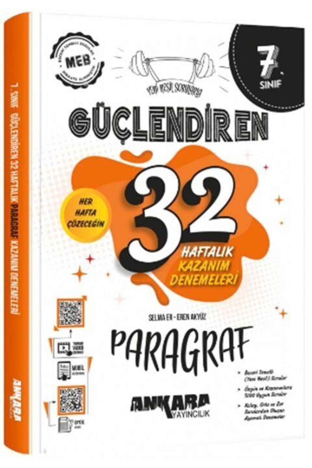 Ankara Kitap Merkezi 7. Sınıf Paragraf Güçlendiren 32 Haftalık Kazanım Denemeleri Ankara Yayıncılık