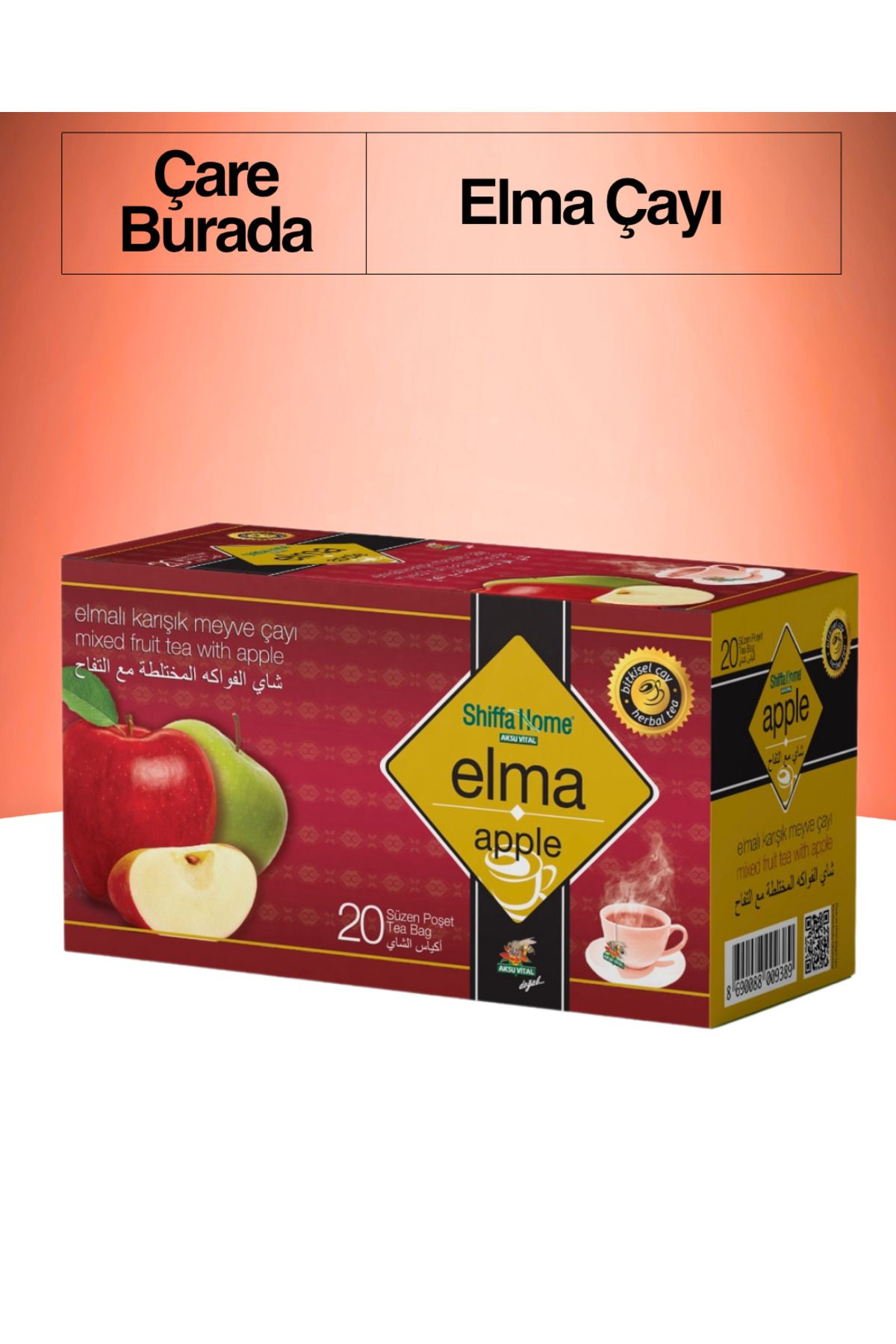 Çare Burada Elma Çayı (20 Süzen Poşet)