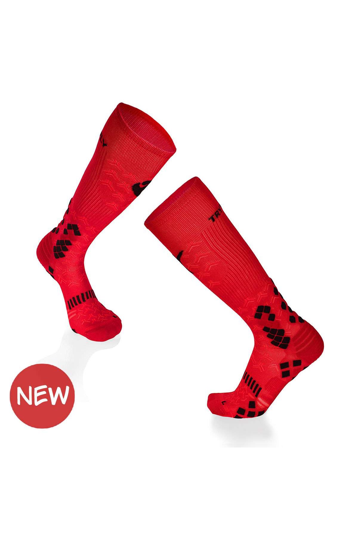 Try to Fly-Red Knee-Length Compression Socks 1