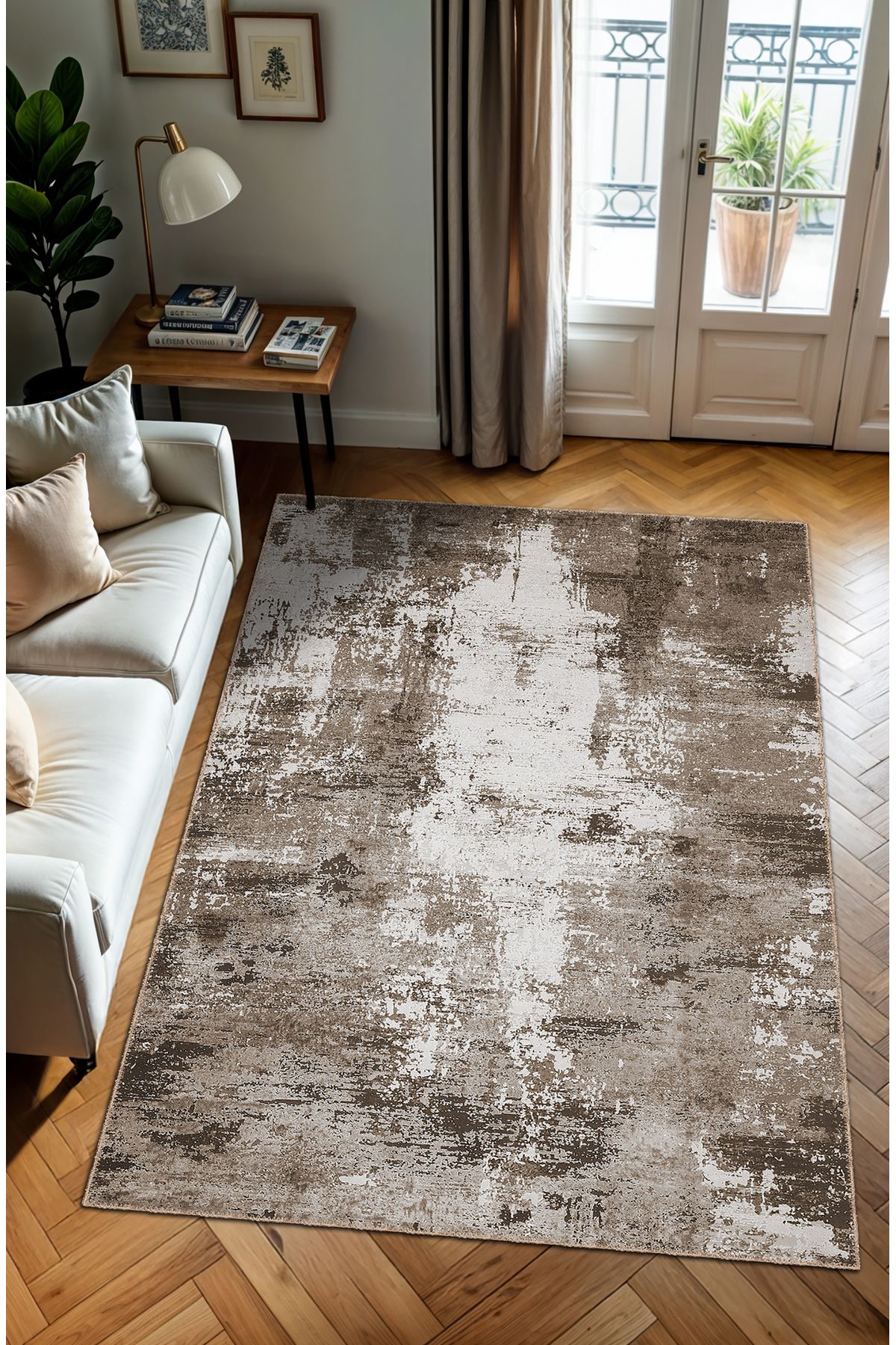 BigArts Home Makinede Yıkanabilir Kaymaz Taban Leke Tutmaz Eskitme Salon Halısı Mutfak Halısı ve Yolluk