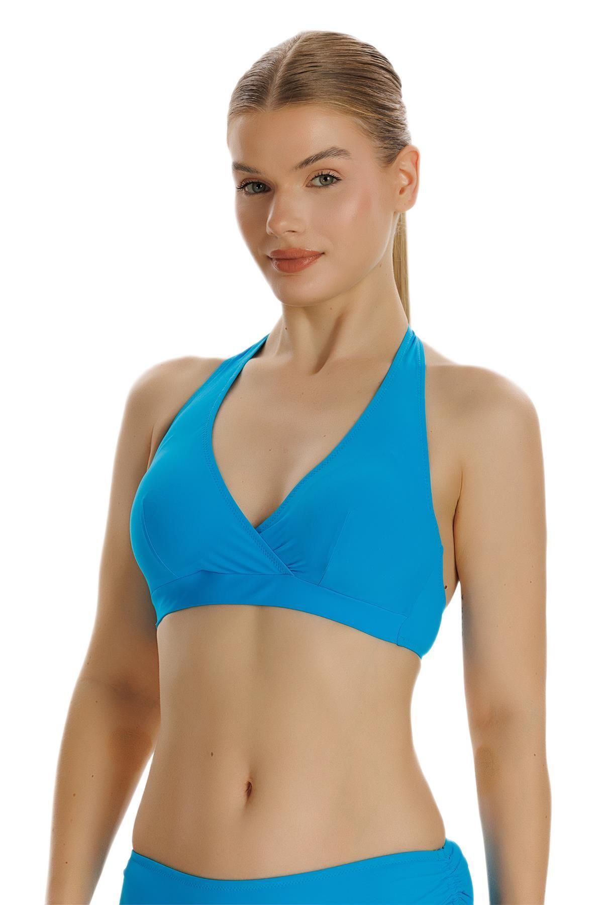 ZEKİ Zeki Turkuaz Kruvaze Bikini Üstü