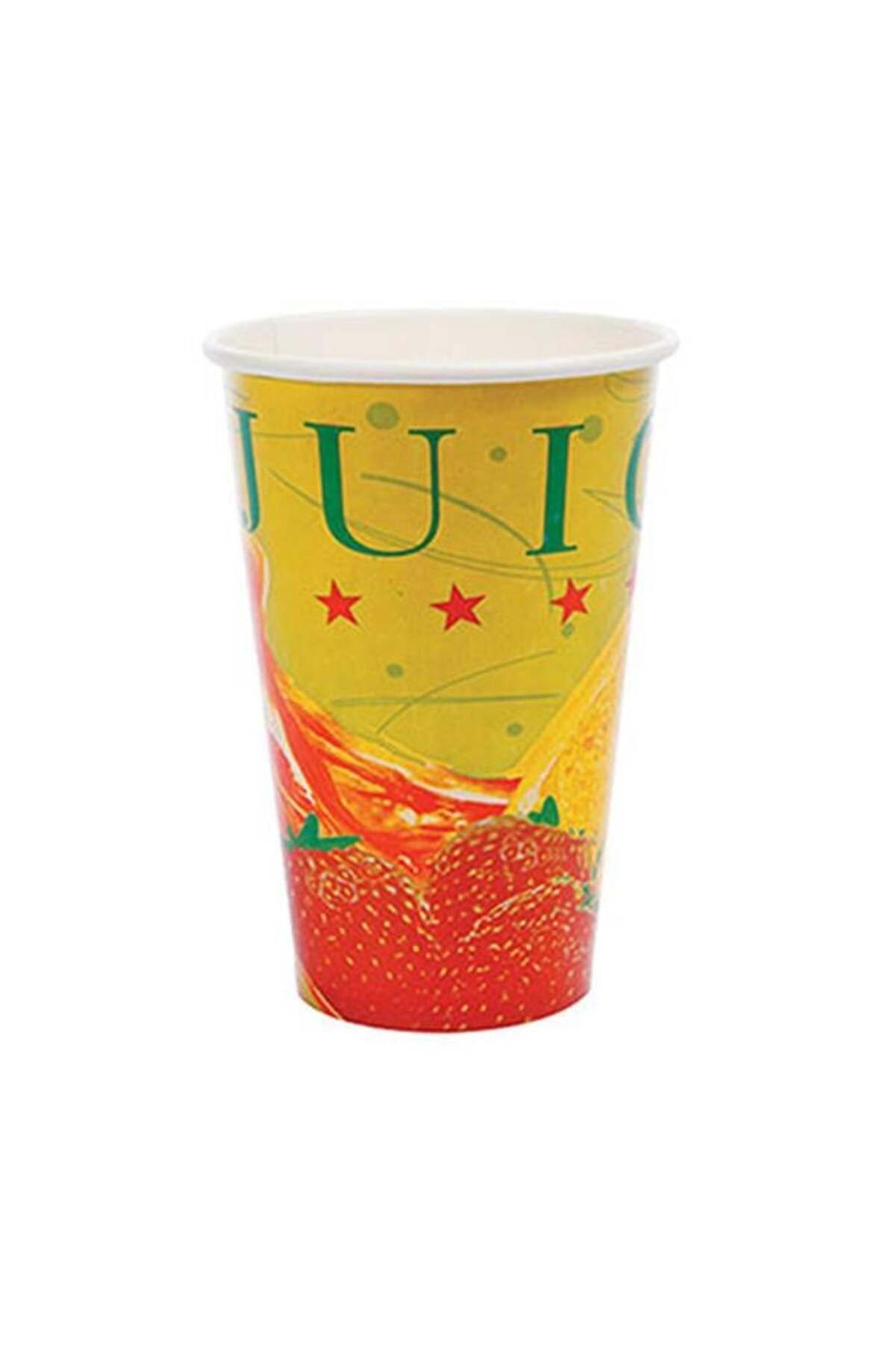 alsepeteavm Roll-up Karton Bardak 12oz Soğuk İçecek Meyve Desenli 50li