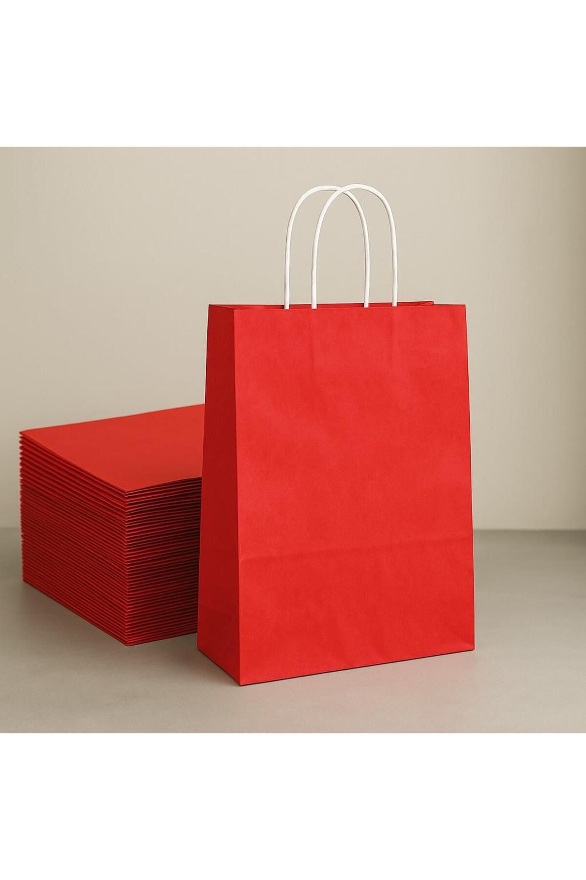 supertrend Süpertrend Roll-up Kraft Çanta Kırmızı Orta Boy 25x31cm 25li