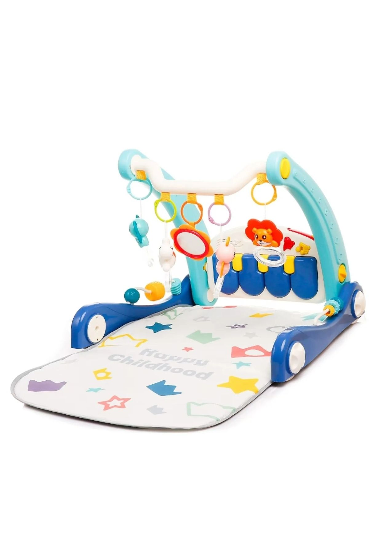 babydoor Toys VioPlus Sesli Ve Işıklı Piyonalı Aktivite Oyun Halısı Ve İlk Adım Arabası 2si1 Arada