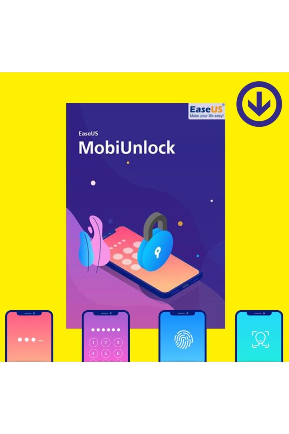 EaseUS MobiUnlock (Windows) - 1 PC Süresiz Abonelik Kodu (iphone kilidi açma)