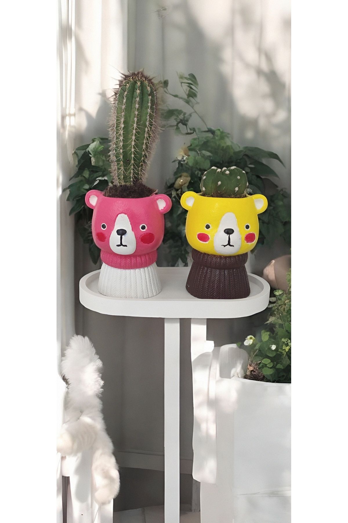rubbyhome dekoratif ayıcık desenli çiçeklik